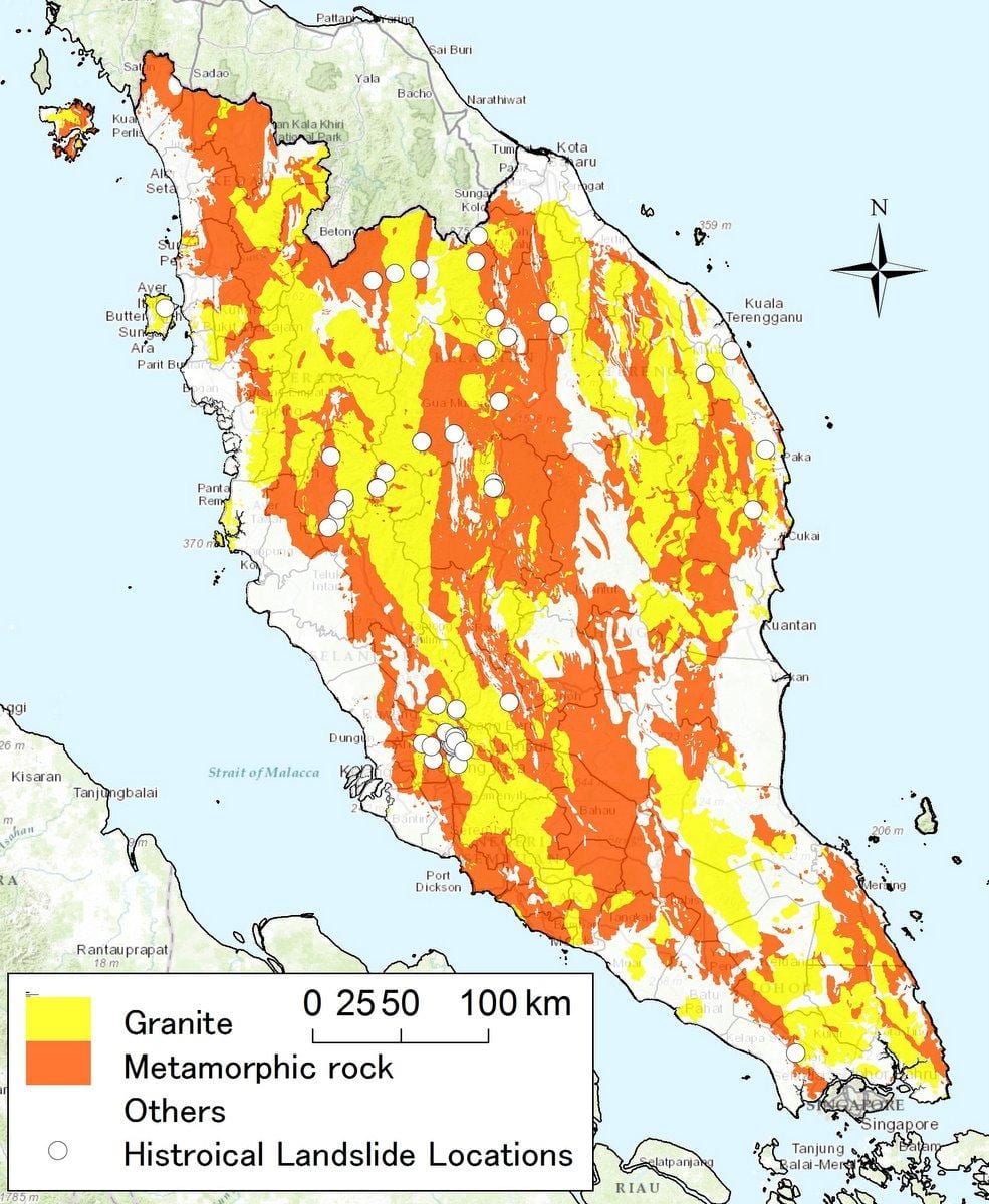 geologische Karte von malaysia