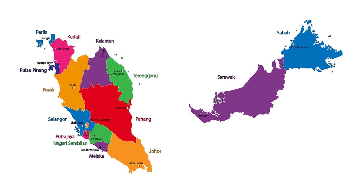 Landkarte malaysia Karte Bild