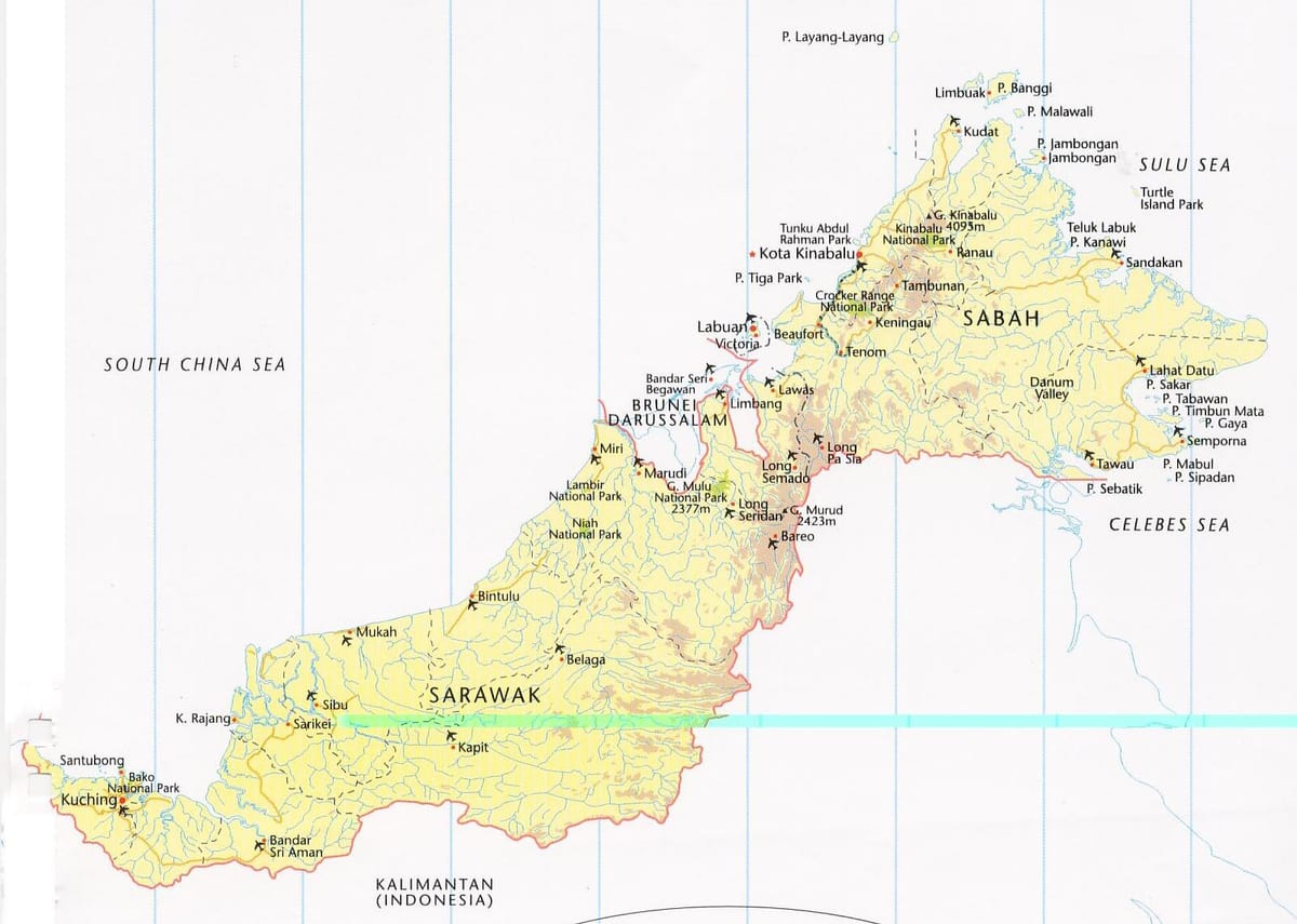 Karte von labuan, malaysia