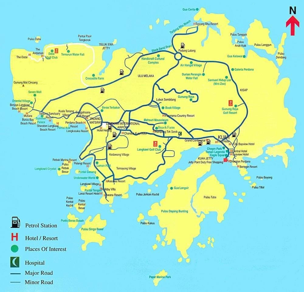 Karte von malaysia und langkawi