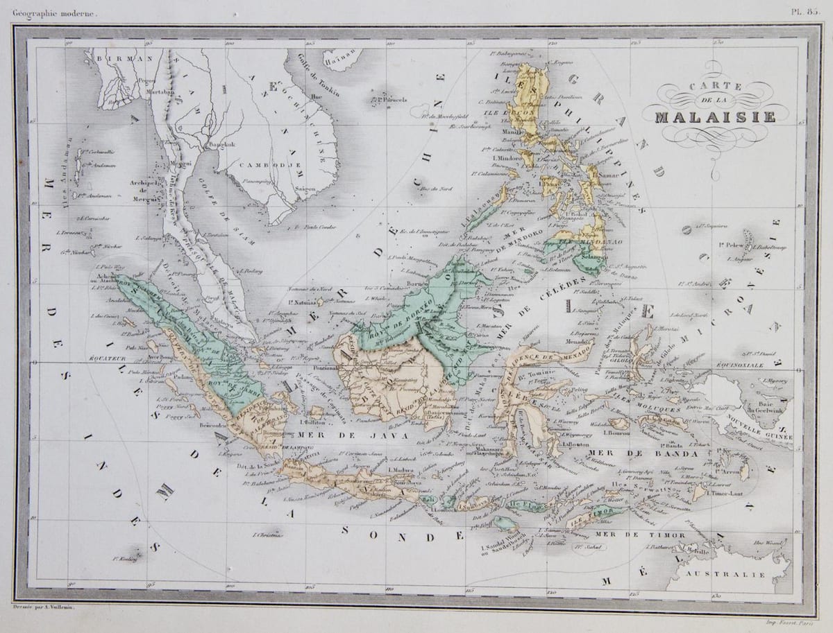 Karte von malaysia alten