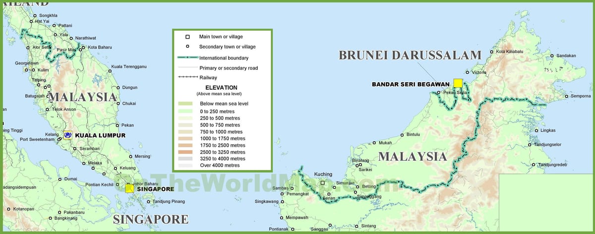 malaysia Geographie Karte