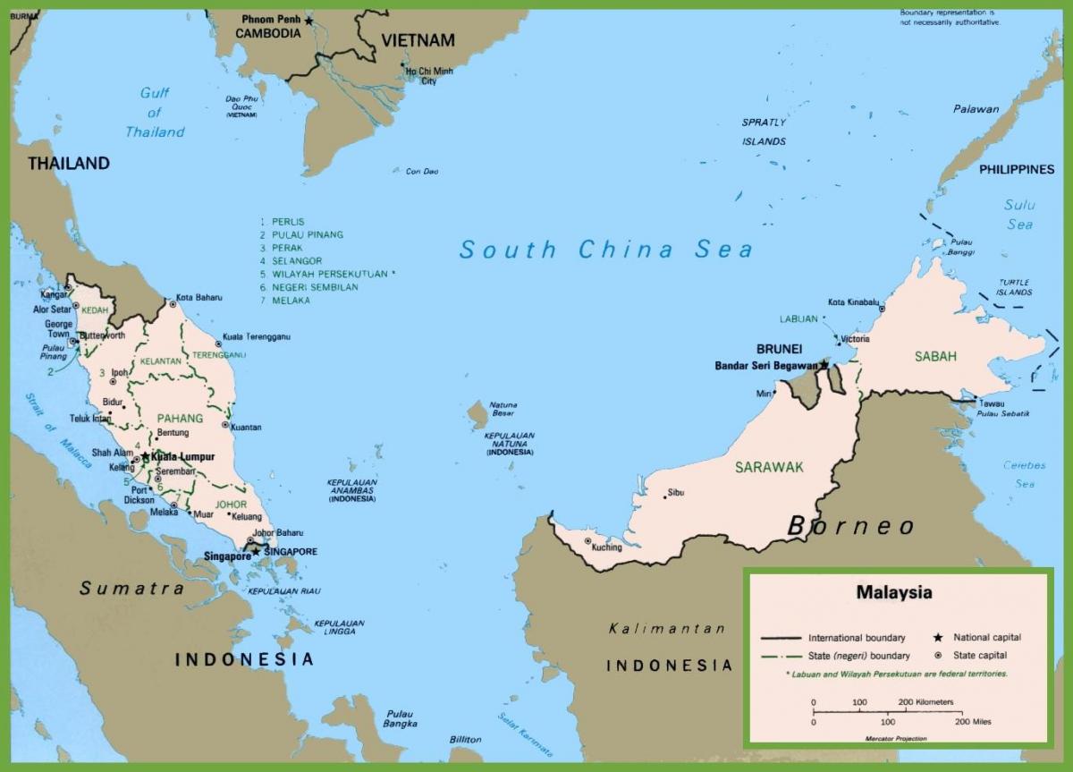 Karte von malaysia politischen 