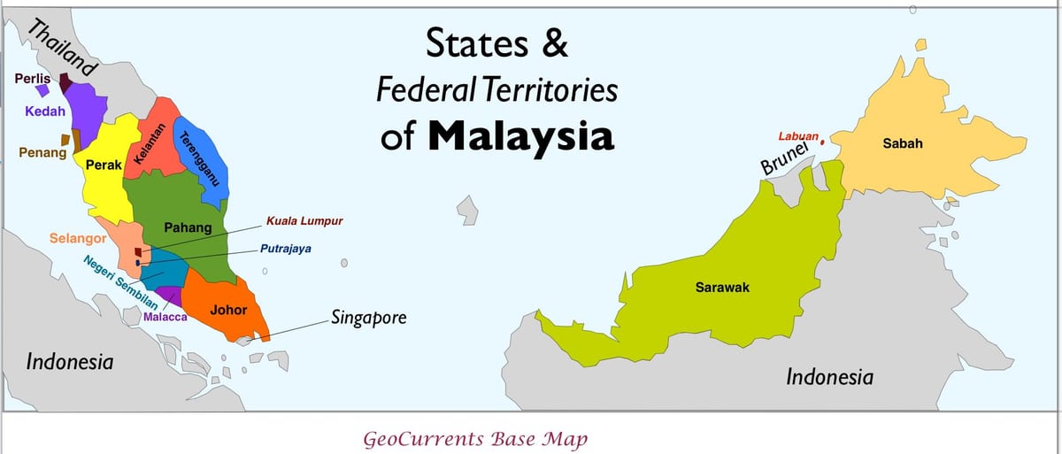 Karte von malaysia Provinz
