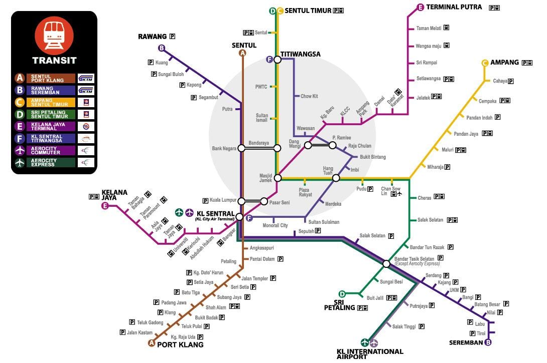 Karte von malaysia Transport