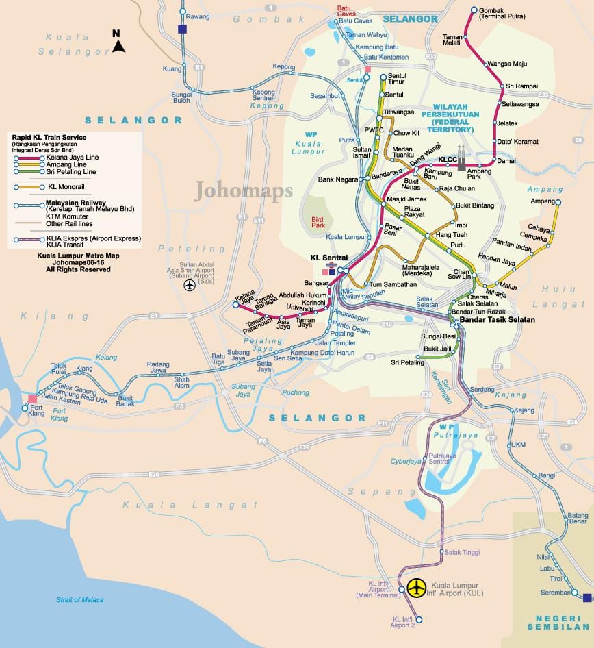 malaysia U-Bahn-Karte