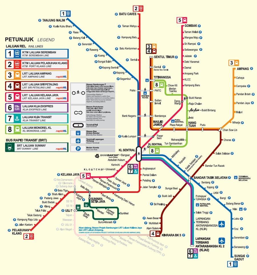 malaysia mrt-map-Jahr 2016