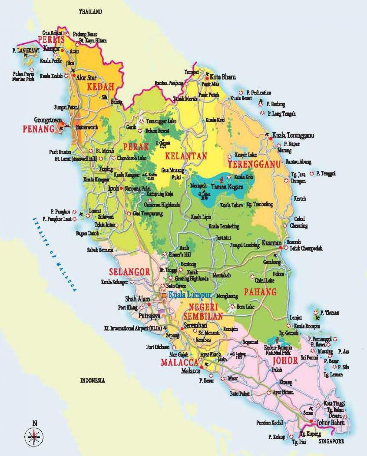 Karte von west-malaysia