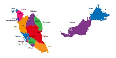 Landkarte malaysia Karte Bild