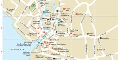 Karte malacca, malaysia