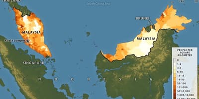 Malaysische Bevölkerung Dichte Karte