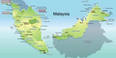 Karte von malaysia und die Inseln