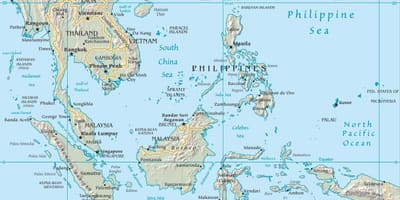 Karte von malaysia und den umliegenden Ländern