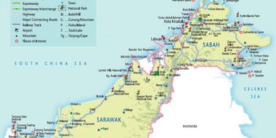 Karte von malaysia national parks