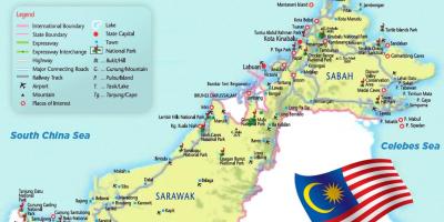 Karte von Ost-malaysia