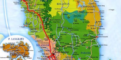 Karte von Süd-malaysia