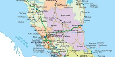 Penisular Karte von malaysia